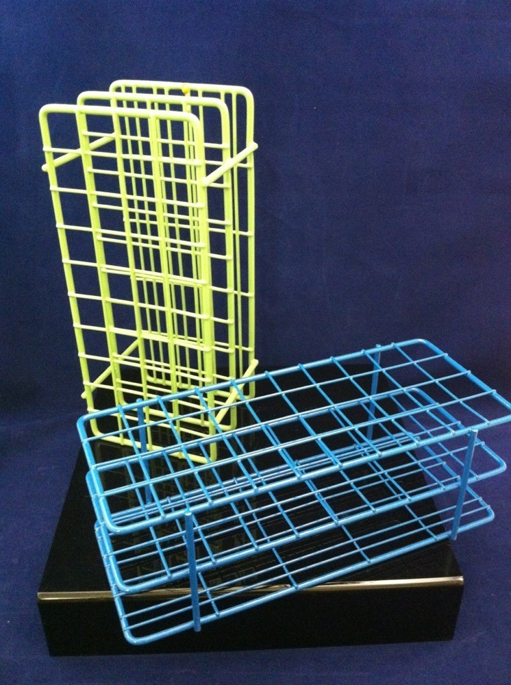 NEW IN BOX EPOXY COATED TEST TUBE RACK 40 PLACE LABORATORY