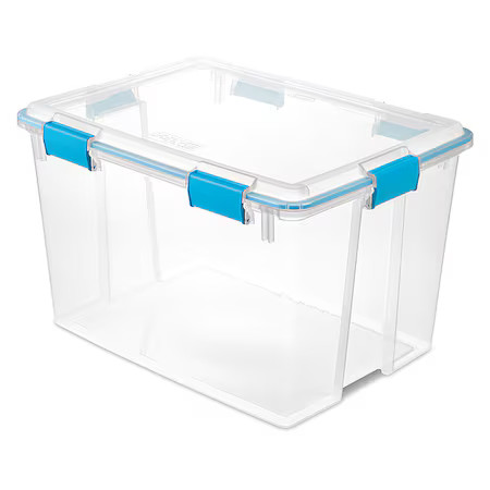 Sterilite 19384304 Stackable Storage Tote W/ Lid, 20 Gal, 24 In L X 18 In W X