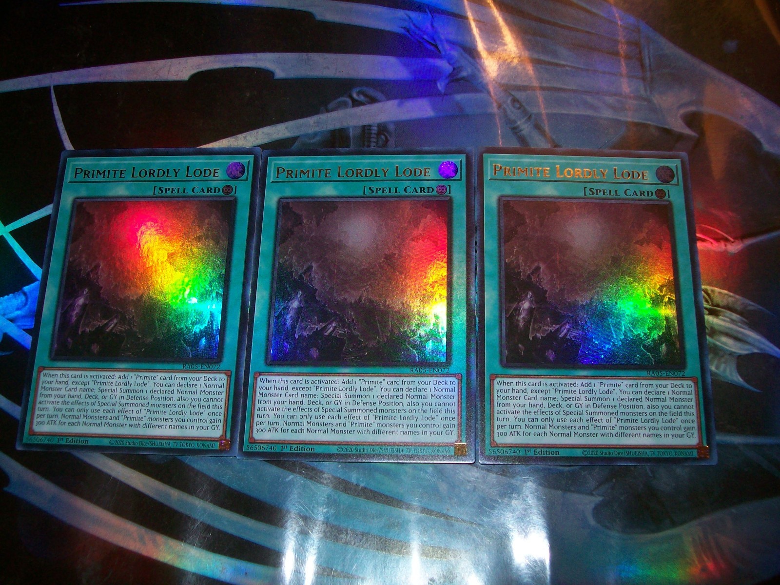 3x Primite Lordly Lode 1st Edition Ultra Rare RA05-EN072 Yu-Gi-Oh!