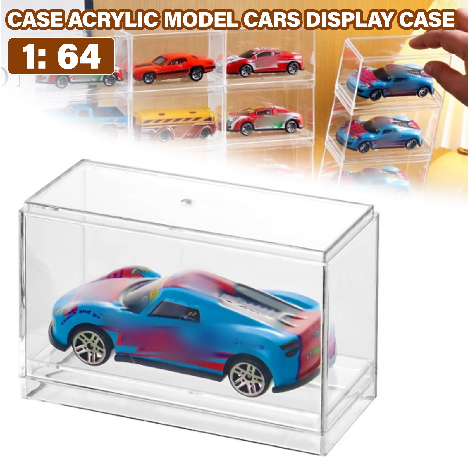 5PCS Toy Car Model Display Boxes 1/64 Scale, Model Car Display Case Protector