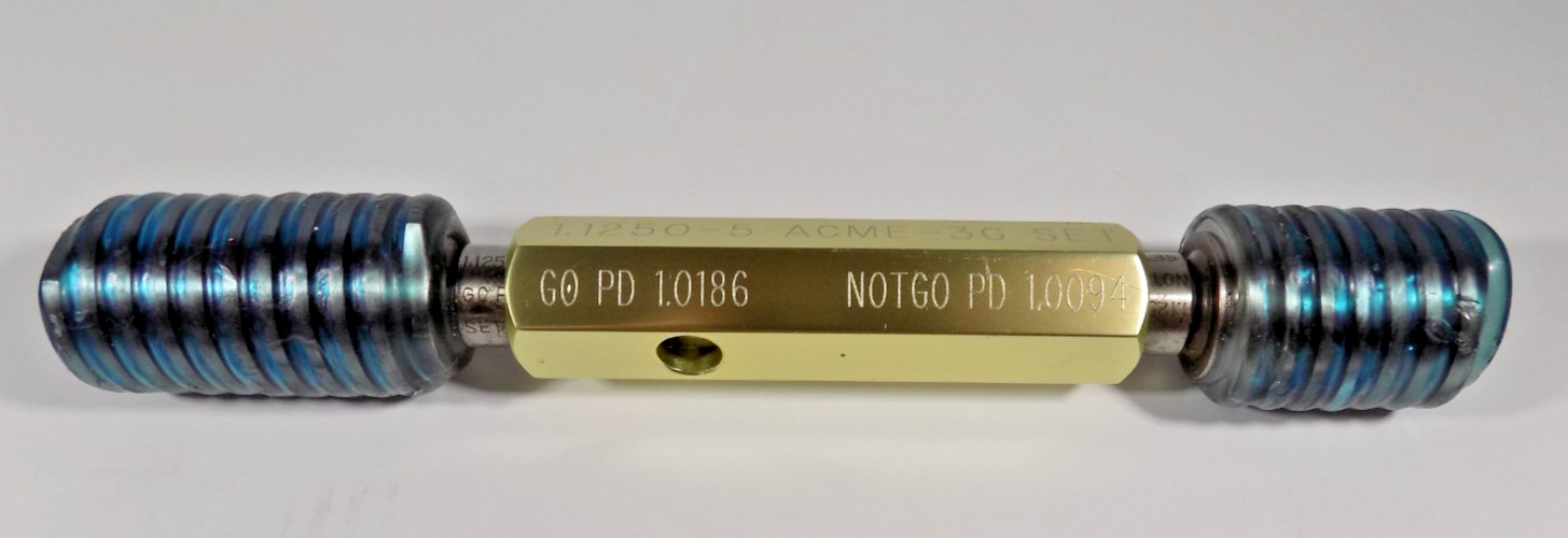 GSG  ACME GO/NO GO Gauge 1.1250 - 5 ACME-3G SET GO PD 1.0186 NO GO PD 1.0094