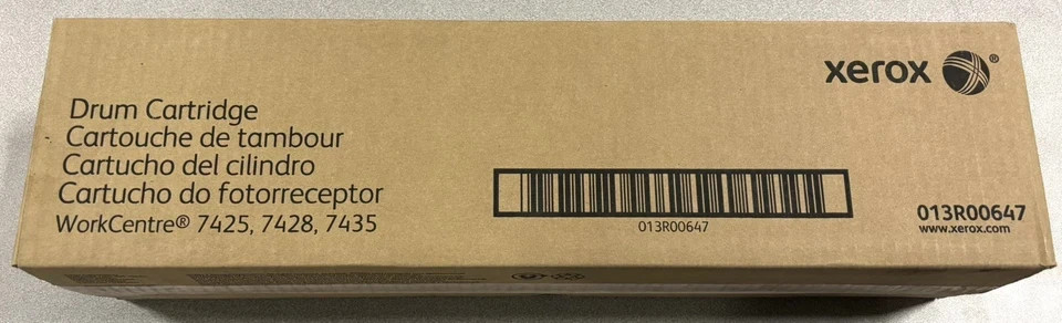 Xerox 013R00647 DRUM CARTRIDGE WorkCenter 7425 7428 7435 Damaged box.