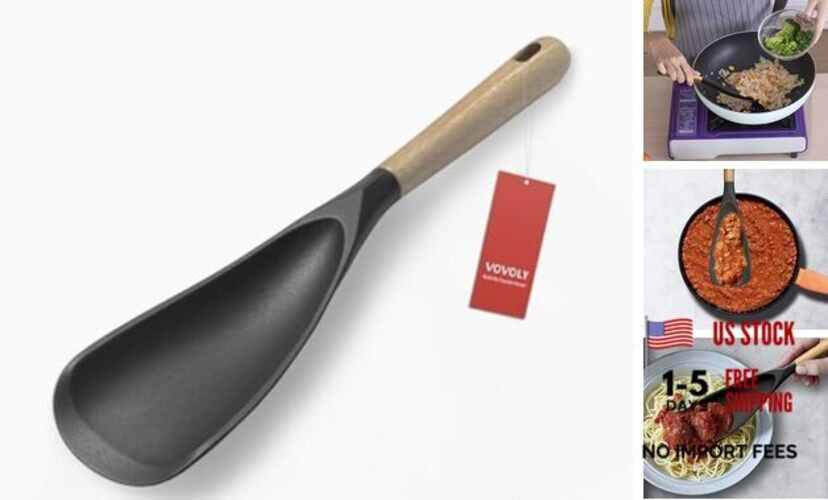 Cooking Spoon for Nonstick Cookwares,  Silicone Spoon for Mixing, Scoop, and