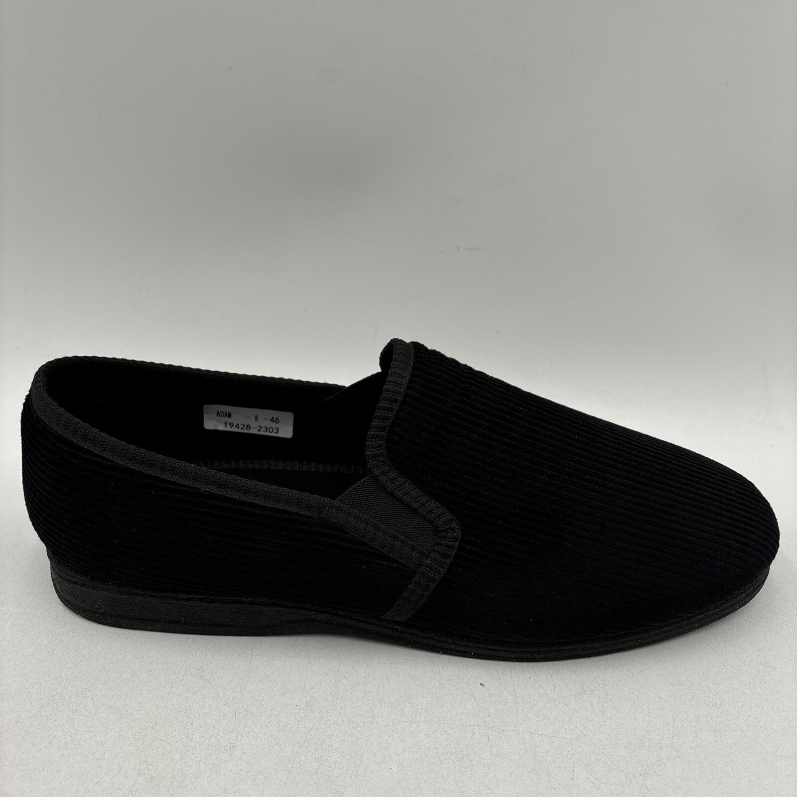 Spring Step ADAM Black Textile Round Toe Loafer Pull On Slippers, Mens Size 46