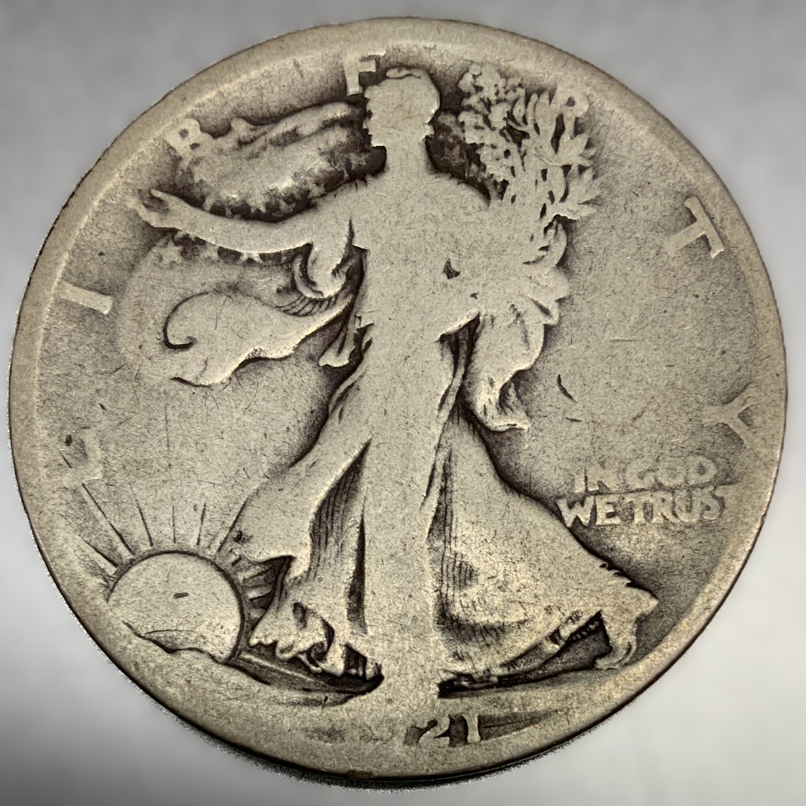 1921 D Liberty Walking Silver Half Dollar G Good 50c Coin Key Date - 3930