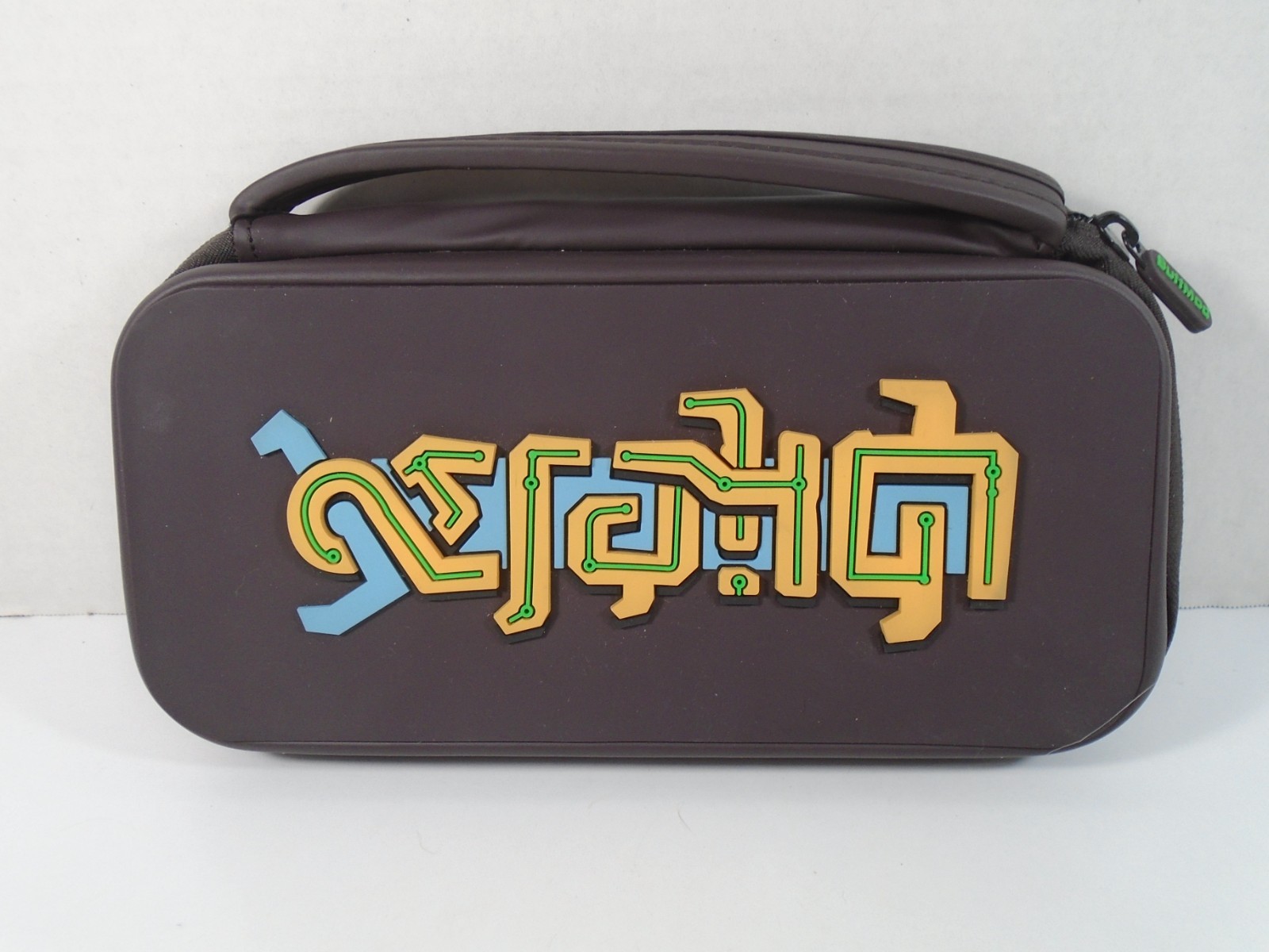 BUFFMOD NINTENDO SWITCH--BROWN WITH WRITING TRAVEL CARRYING CASE (LOOK)