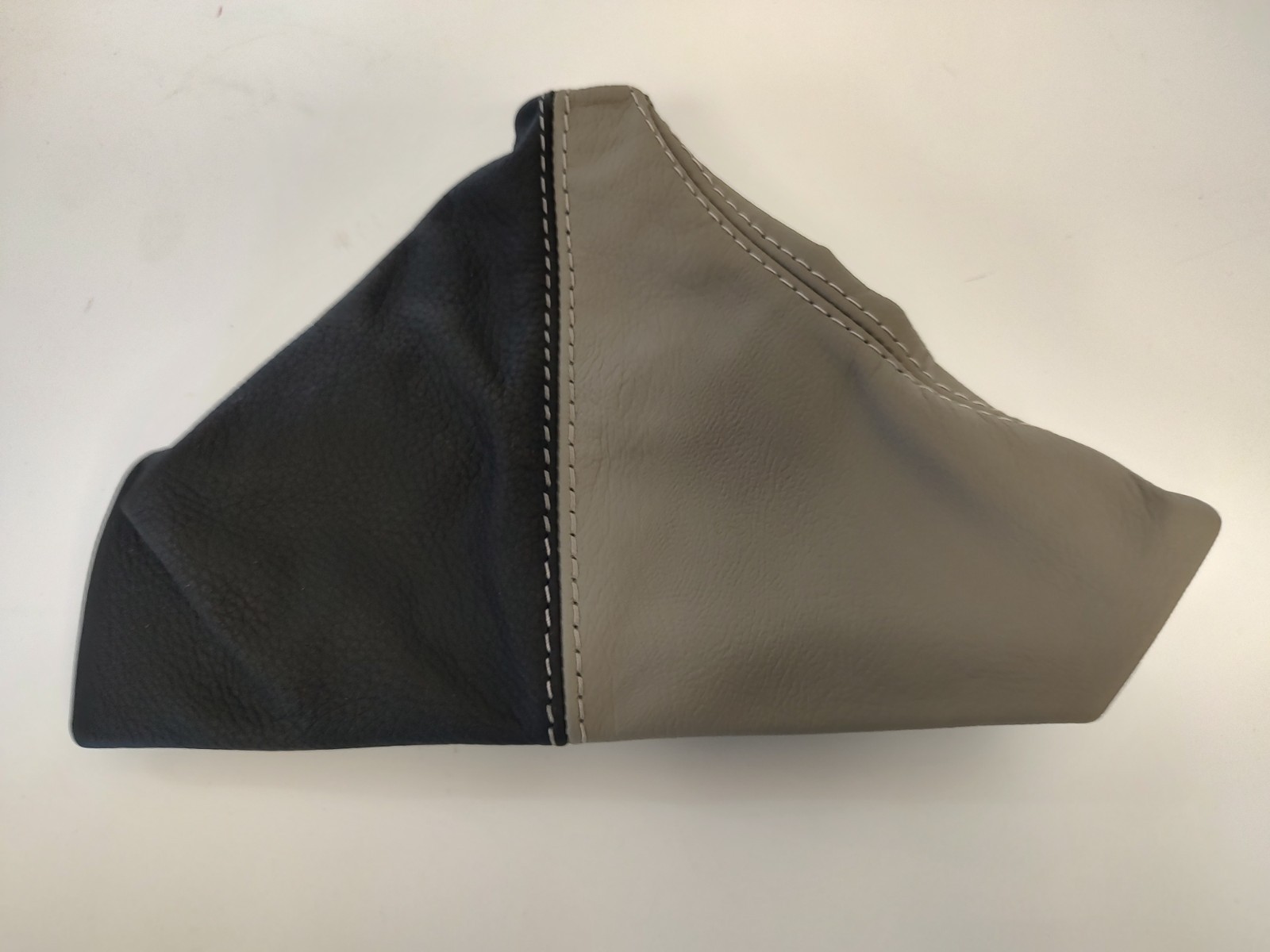 05-13 C6 Corvette Emergency Brake Boot Titanium & Black Leather Titanium Stitch