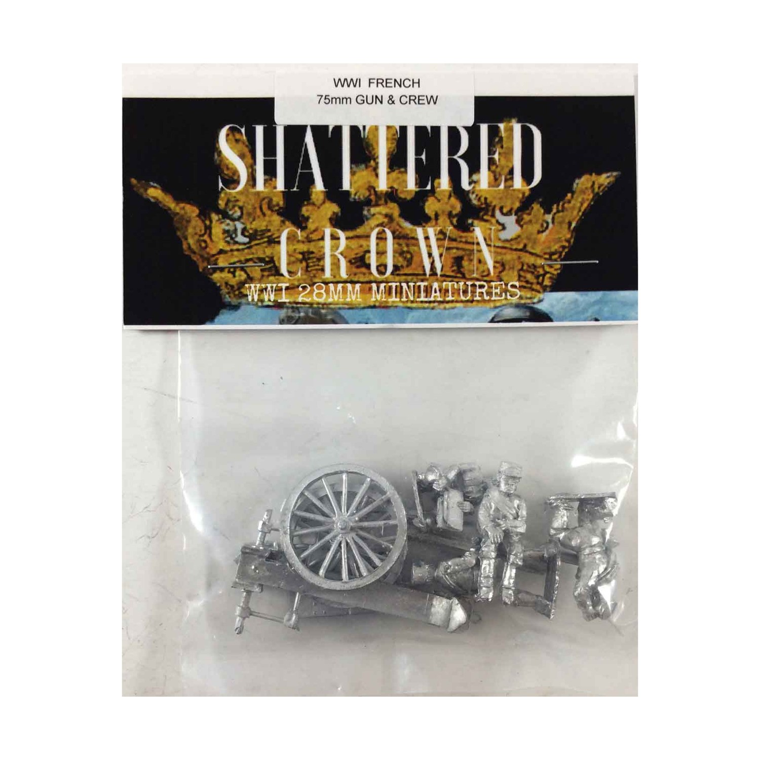 Gaddis WWI French 28mm French 75mm Gun & Crew Pack New