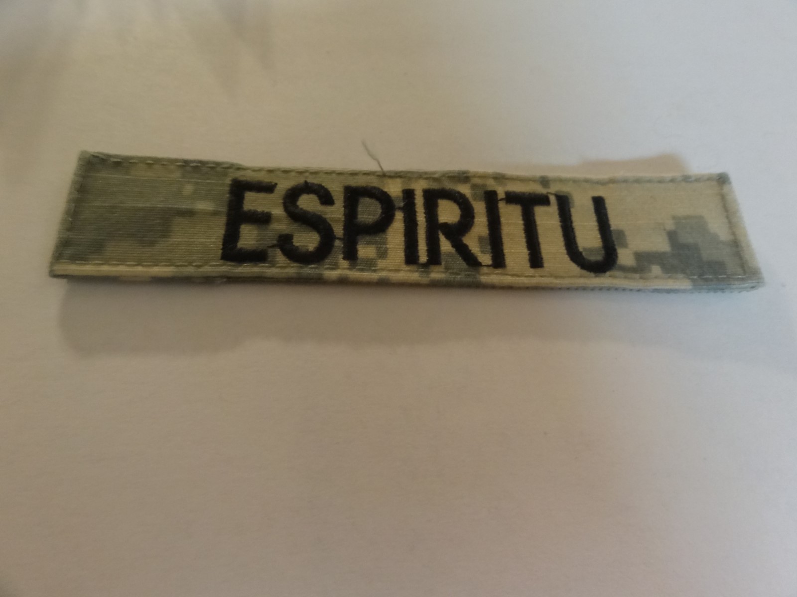 MILITARY US ARMY PATCH FOR ACUS DIGITAL HOOK LOOP BACK NAME TAPE WITH ESPIRITU