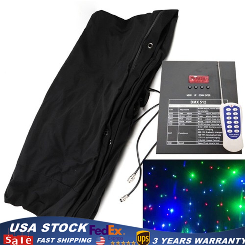 10x6.5ft Stage Star Light Led Backdrop Wedding Party Curtain Retardant Dj Pub