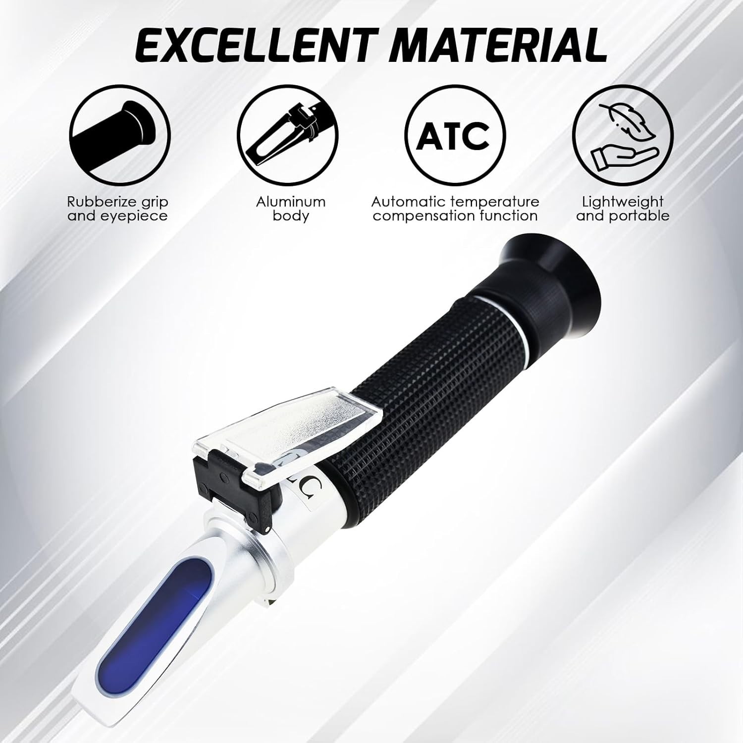 Portable 0-10% Brix Refractometer for Precise Sugar Content Testing & LED Light
