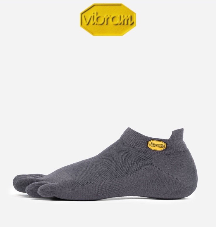 Authentic Vibram Five Fingers Socks No Show Dark Grey Men 8.5-11.5 Women 10-13