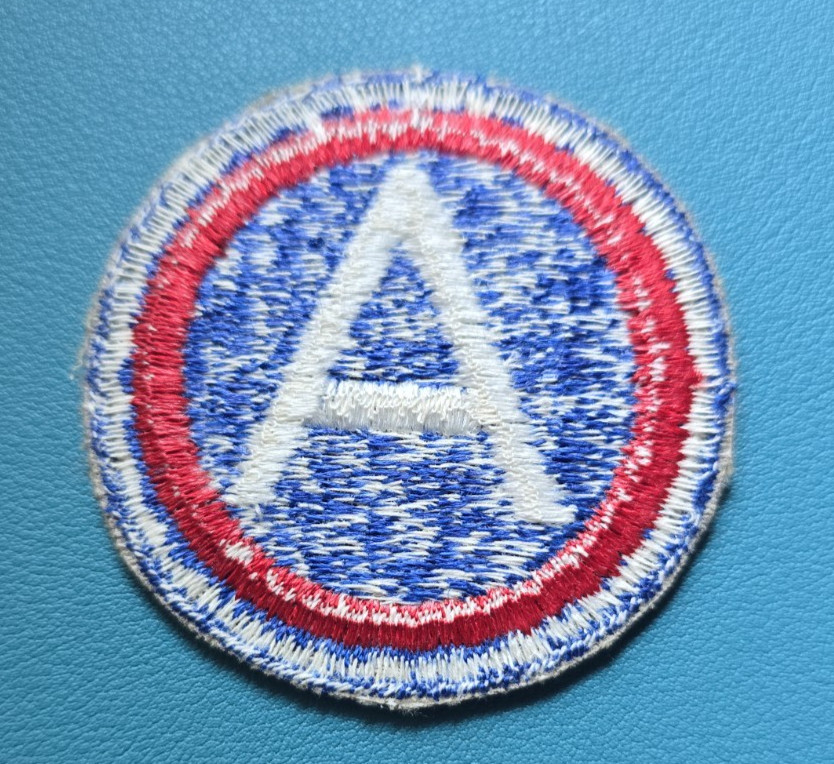 US 3rd Army Patch-Snow Back-Cut Edge-Vintage WW-II No Glow