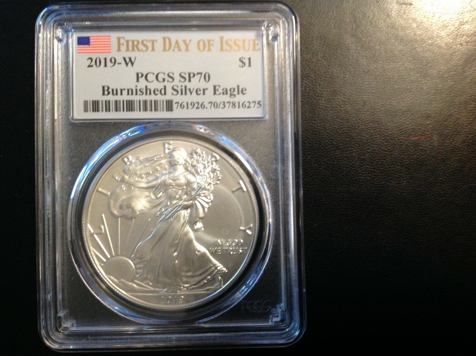 2019-W Burnished (Unc) Silver Eagle PCGS SP70 First Day of Issue - HOT item