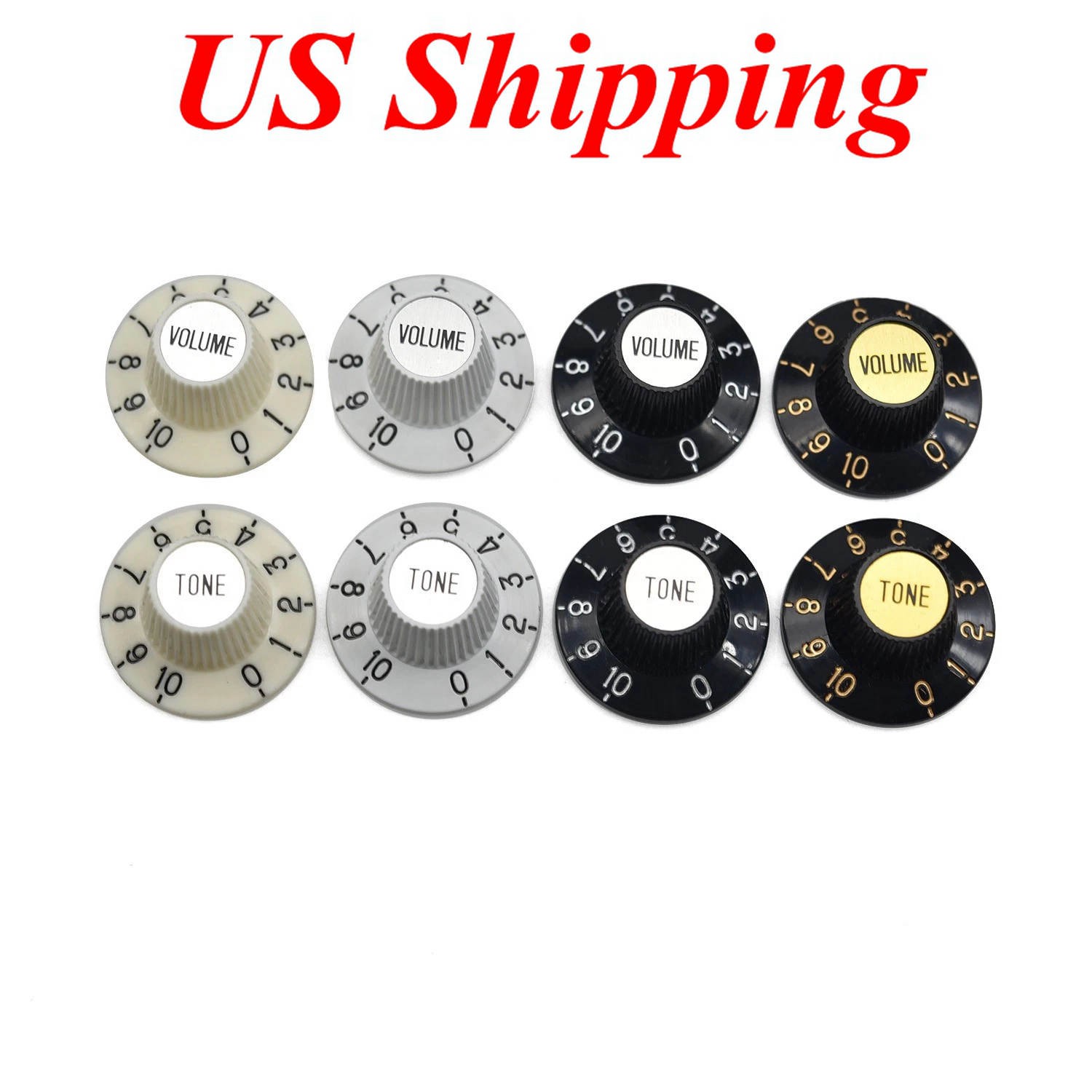 24 Fine Spline Guitar Witch Hat Knobs Top Hat Knob for USA LP with CTS Pots