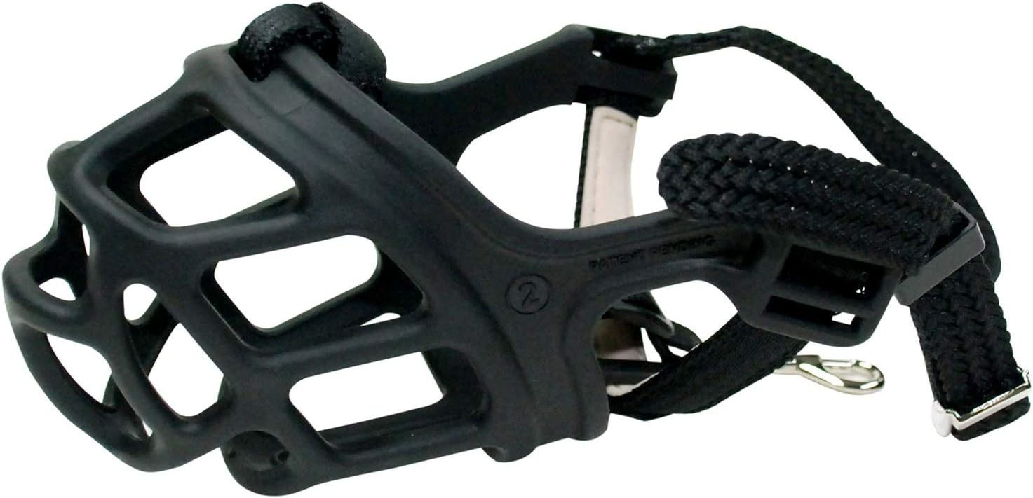 ZEUS Alpha TPR Dog Muzzle Comfort Fit Prevents Biting Barking and Chewing, 2 S/P
