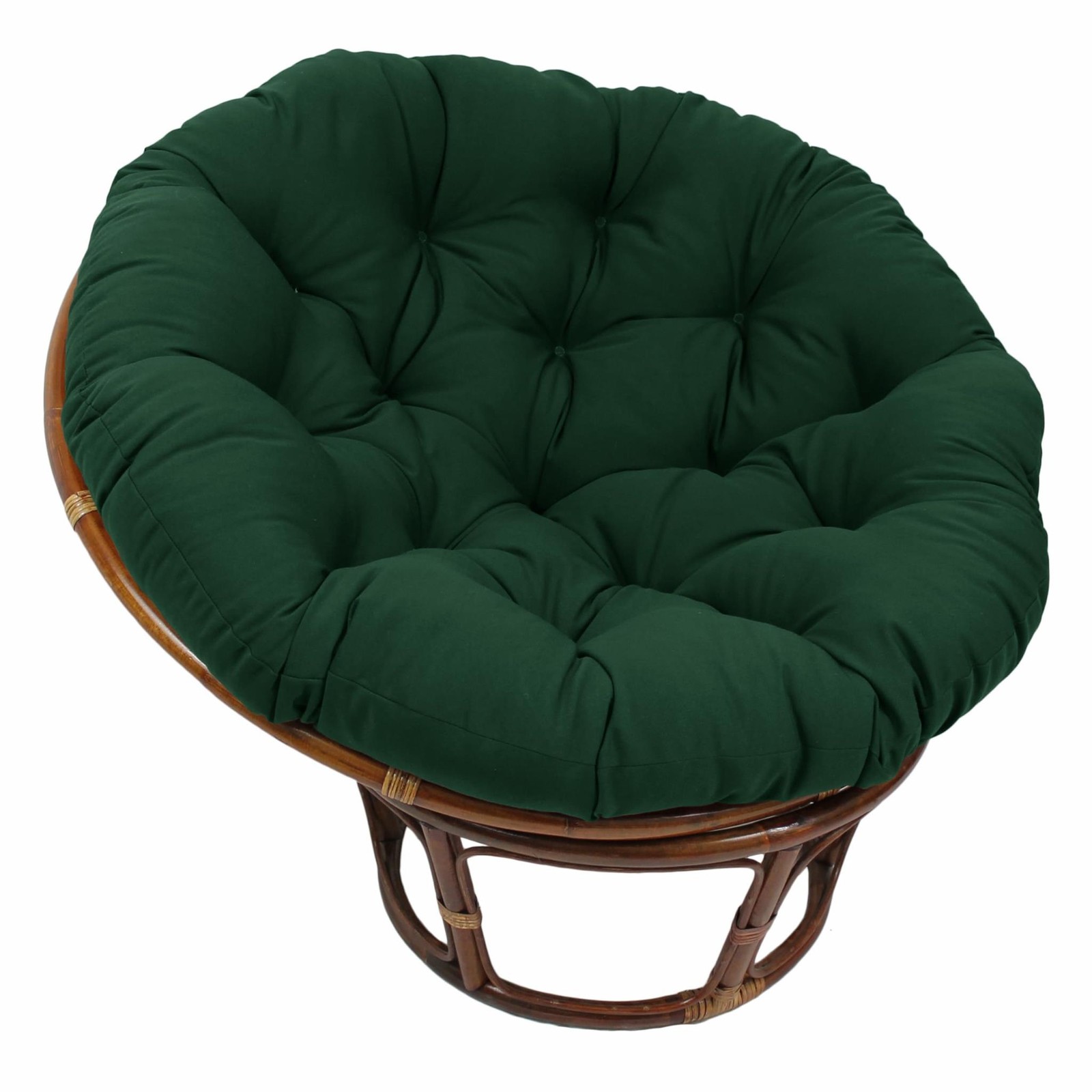 Blazing Needles Solid Twill Papasan Chair Cushion, 52" x 6" x 52", Forest Green