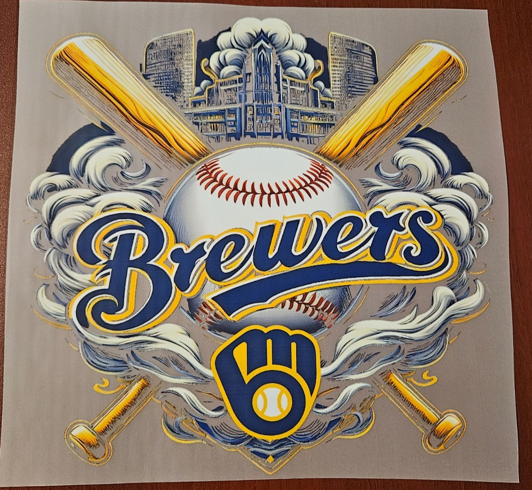 Milwaukee Brewers Colorful 8" DTF Heat Transfer Iron On FREE Shipping (C1/3)