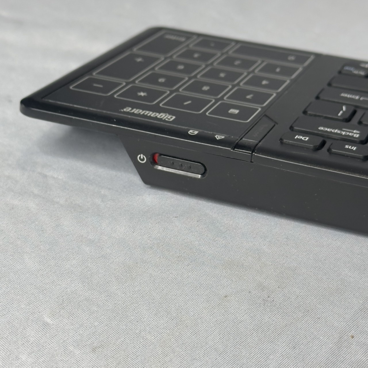Gigaware Wireless Keyboard Ultra Compact Dongle Full Size Slim Black Numeric Pad