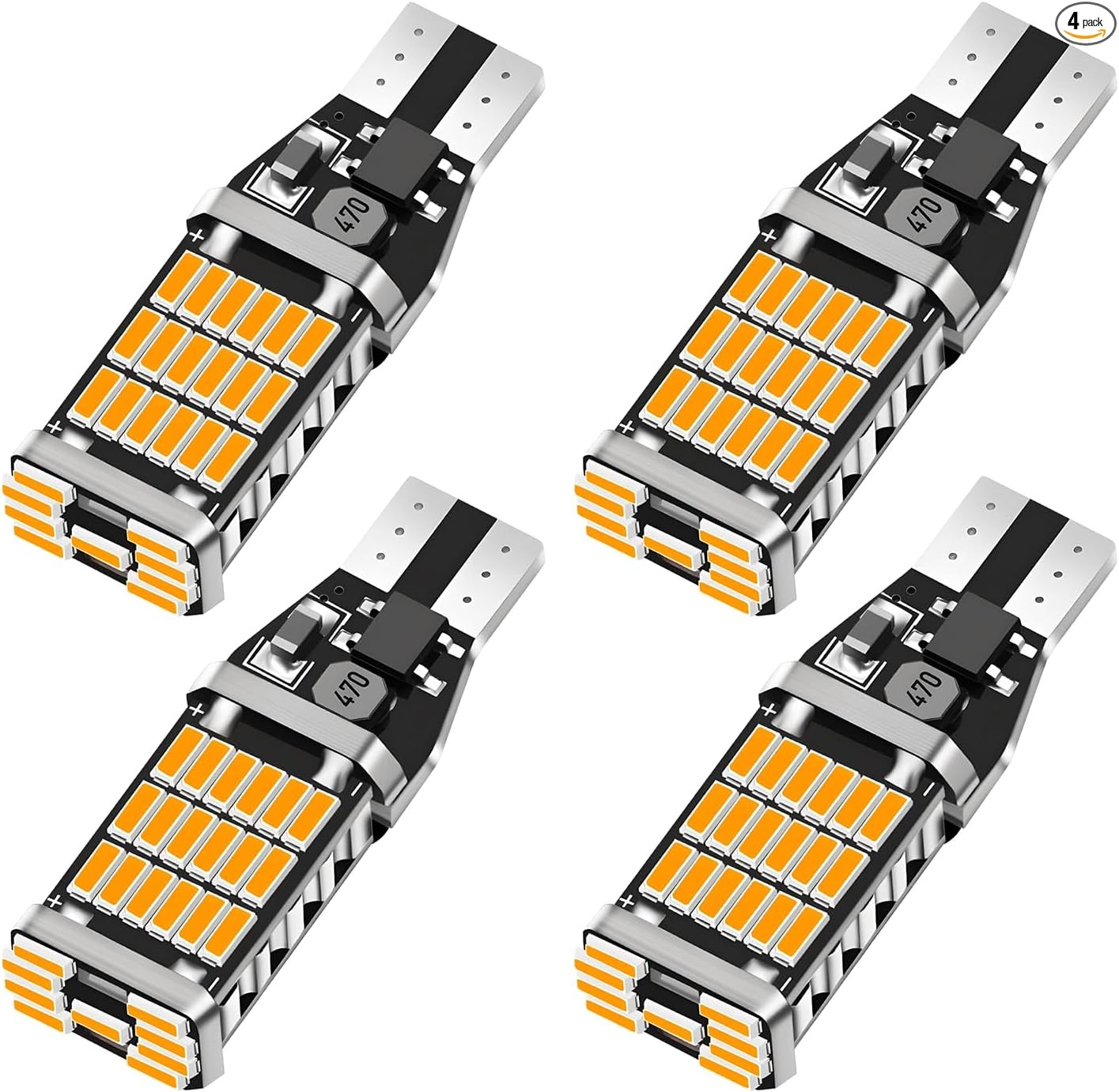 4 PCS LEDReverse Lights, T15 45SMD-4014 Chipsets Backup Light E Color: Yellow