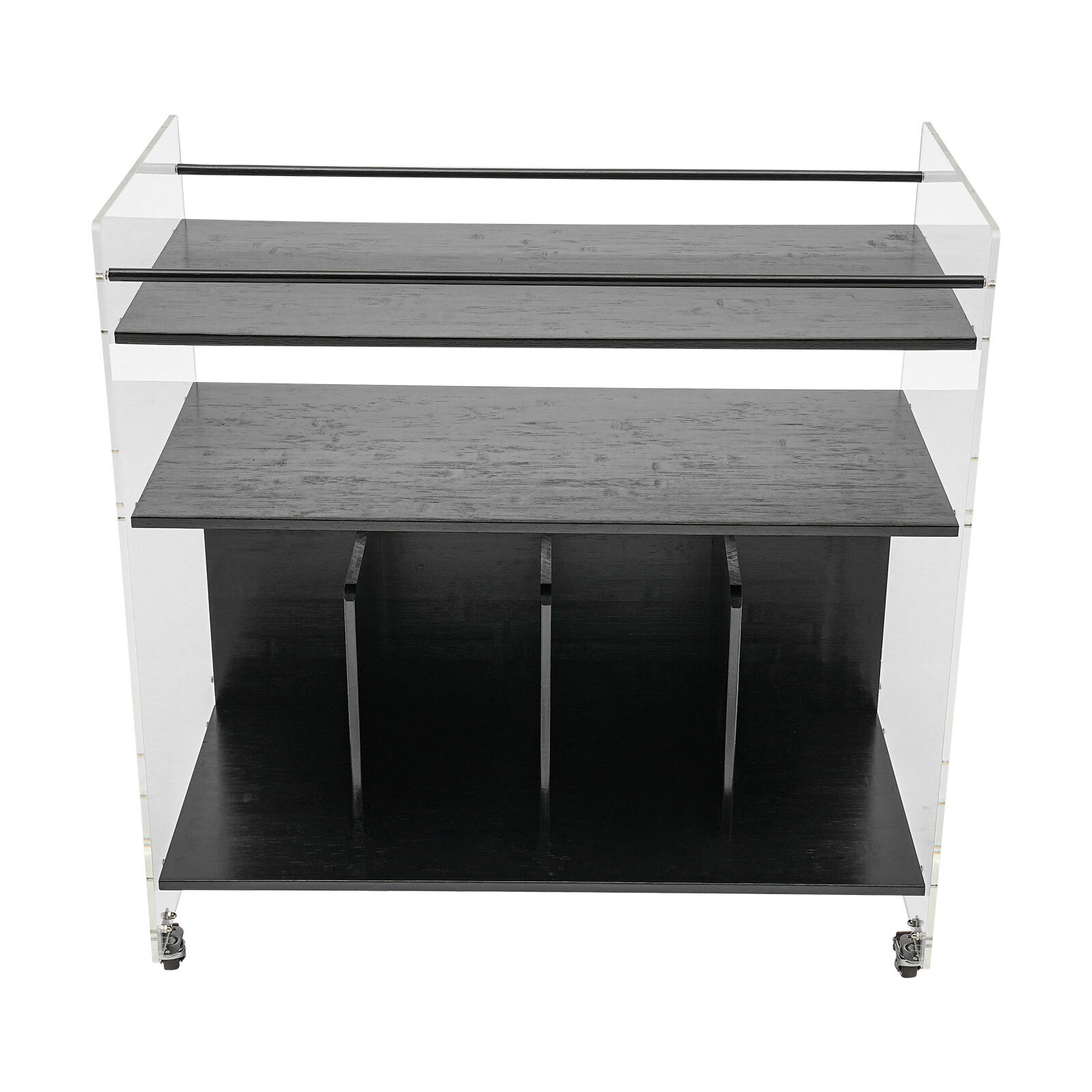 Acrylic End Table,Rectangle Side Table, Bamboo Acrylic Modern End Table