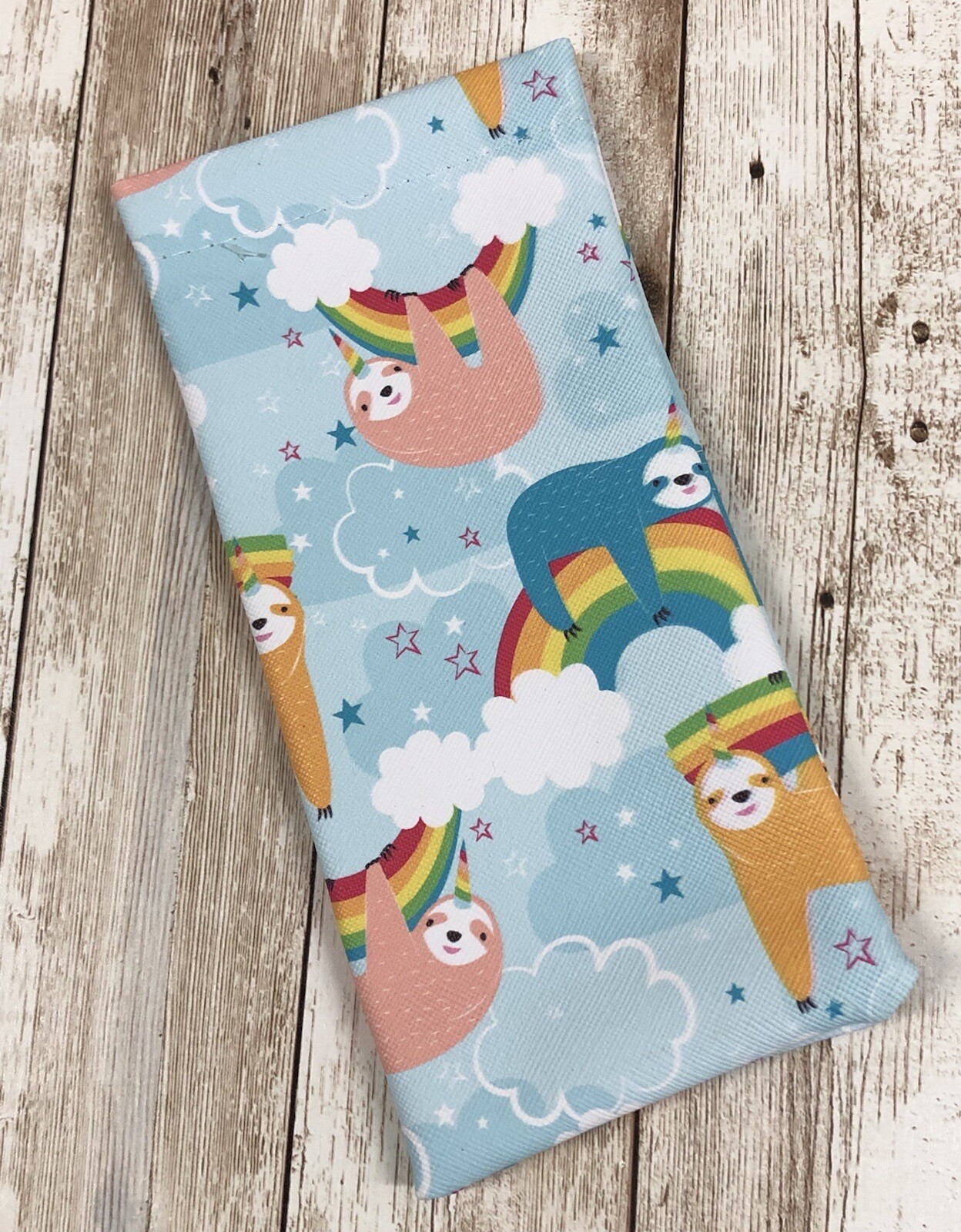 New Eyeglass Glasses Protective Storage Pouch Case Rainbows Sloth Print