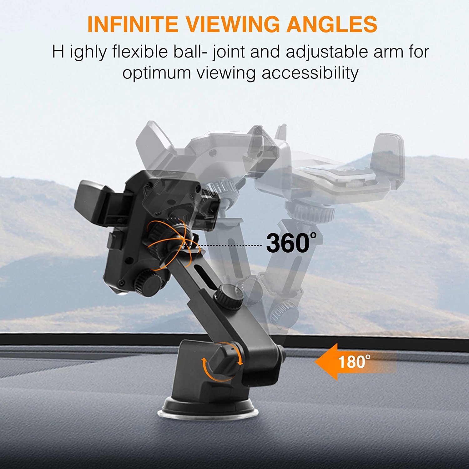 Universal 360º Car Holder Windshield Dashboard Mount Suction Cup For Cell Phone