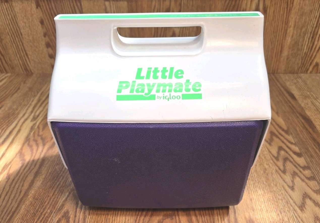 Vintage 1991 Igloo Cooler Purple Neon Green  Little Playmate VGC