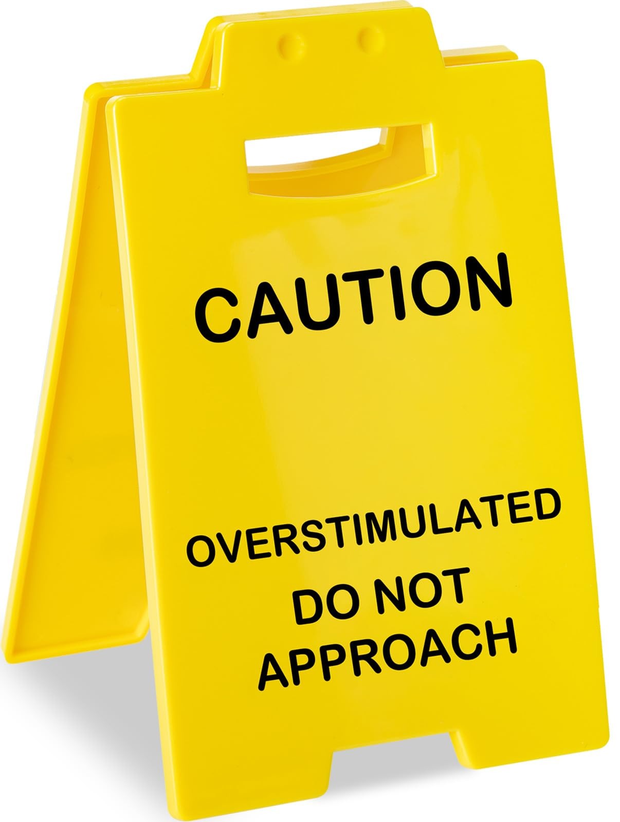 Caution Overstimulated Desk Sign - Funny Office Prank Gifts for Coworkers, Teamm