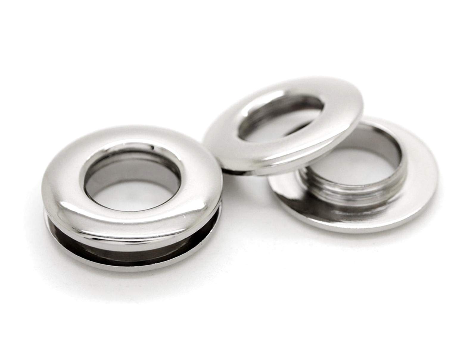 Metal Screw Rings 4 Pack Silver 7/16 Inch Eyelet Grommet Round Purse Part