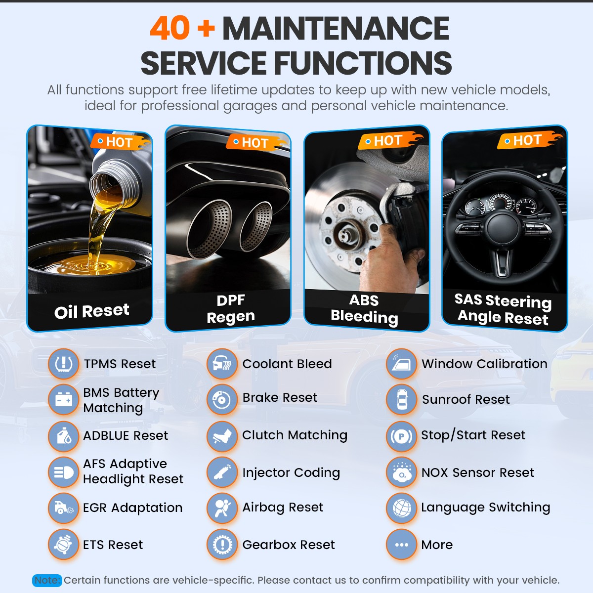 ANCEL DS600BT Car Diagnostic Tool Bidirectional OBD2 Scanner ECU Coding IMMO ABS