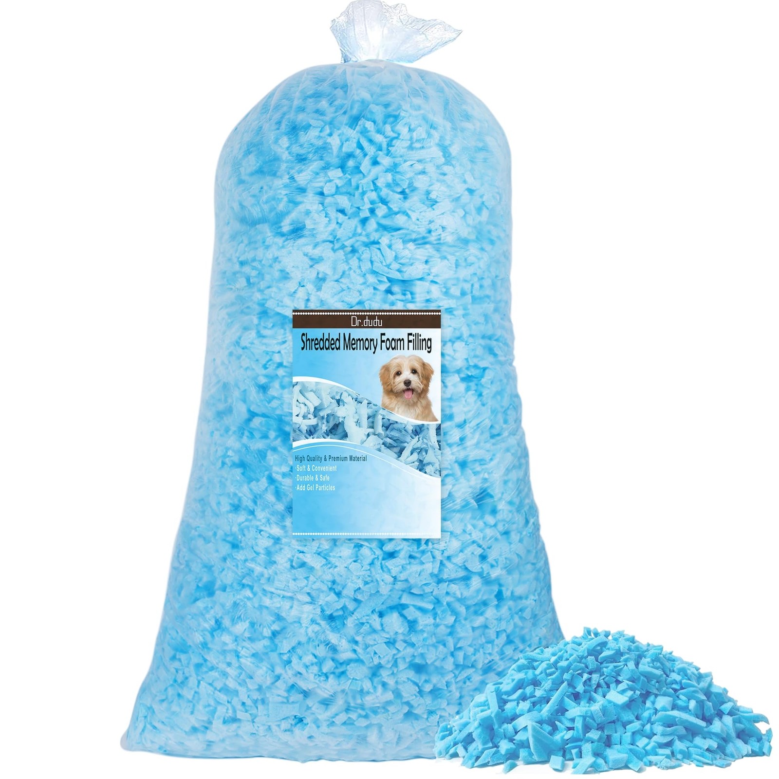 DR.DUDU 5lbs Shredded Memory Foam Filling for Bean Bag Filler, Soft and Conve...
