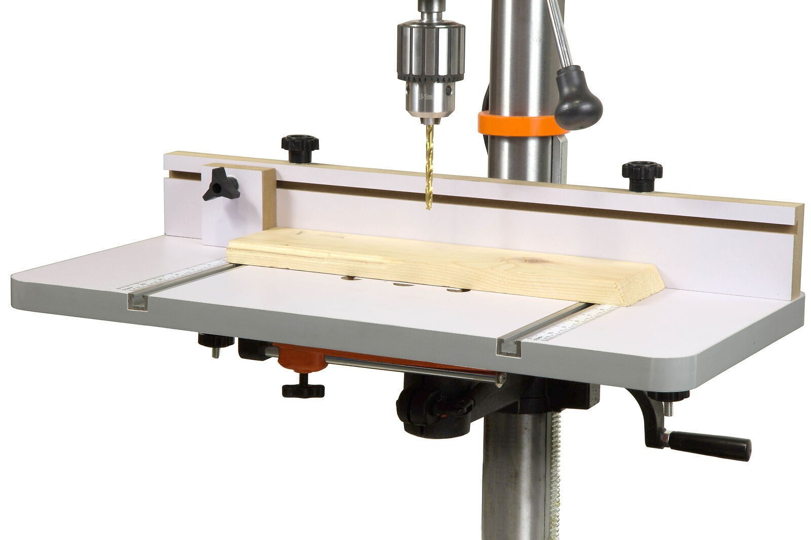 24x12-Inch Drill Press Table with an Adjustable Fence and Stop Block Workbenches