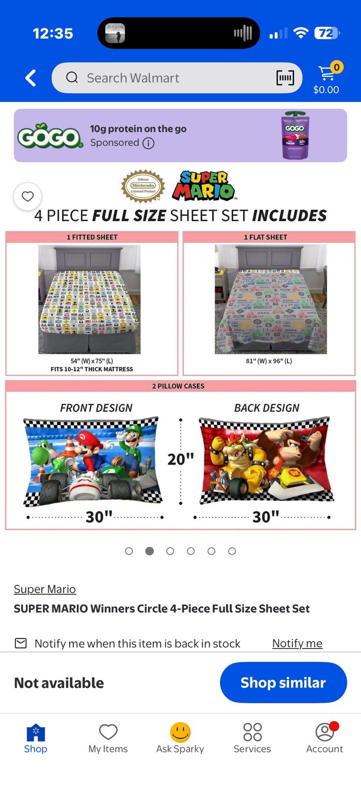 Super Mario Standard Queen Pillow Case X2