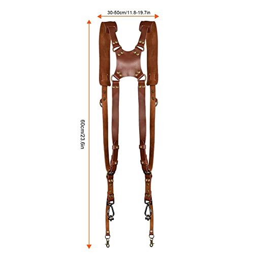 Double Camera Harness, Adjustable Camera Straps for Brown(dual Camera Strap）