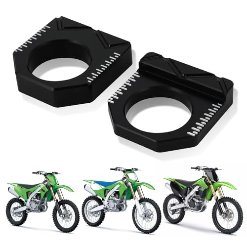 Motorcycle Rear Axle Block 2pcs Chain Adjuster Tensioner Swingarm Spool black