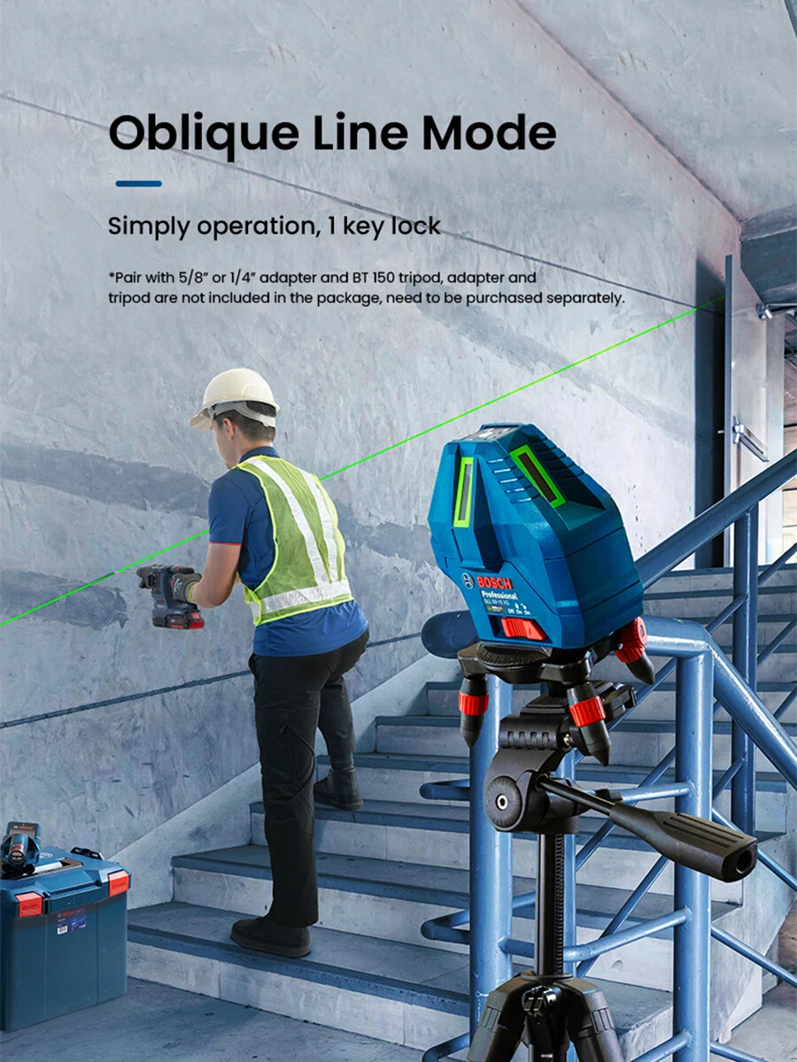 BOSCH Green Laser Level 3D 5Lines Self-leveling Horizontal &Vertical GLL50-15XG