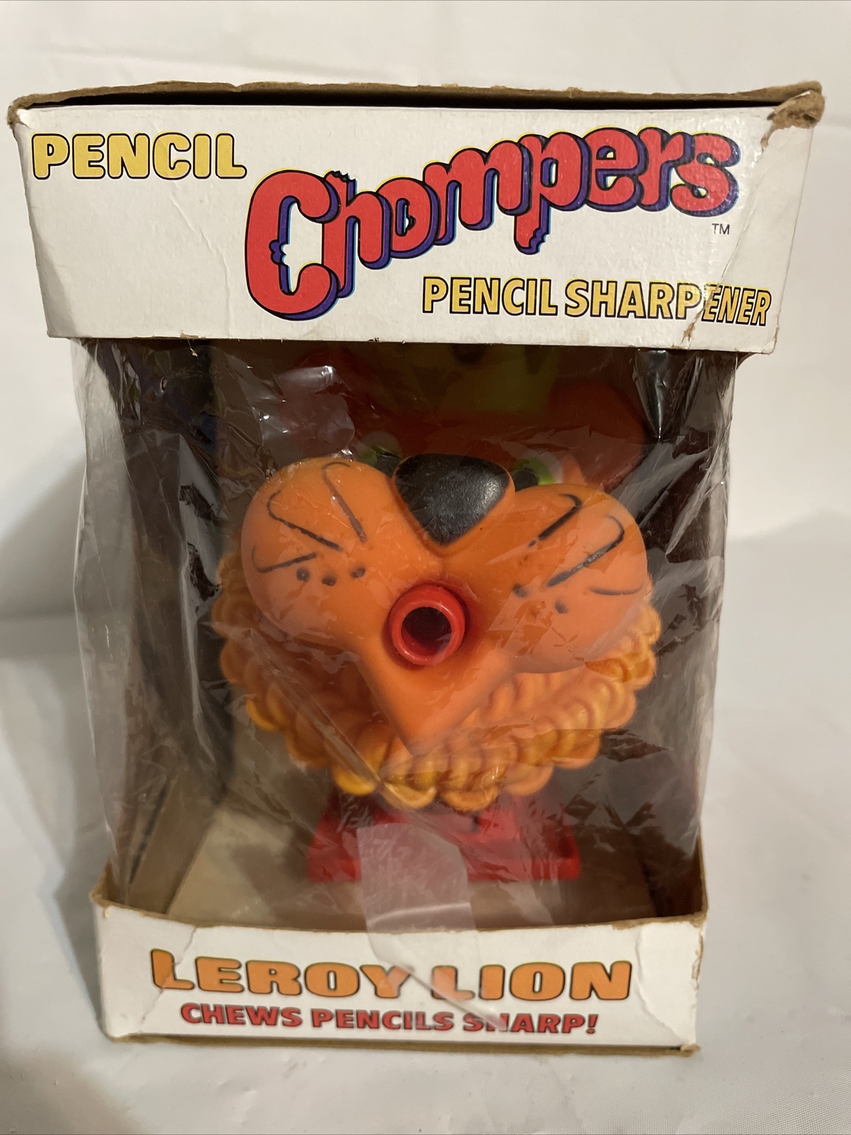 Hasbro Leroy Lion Pencil Sharpener Chomper W/ Box Vtg 1976 Rare. Chews Sharp.