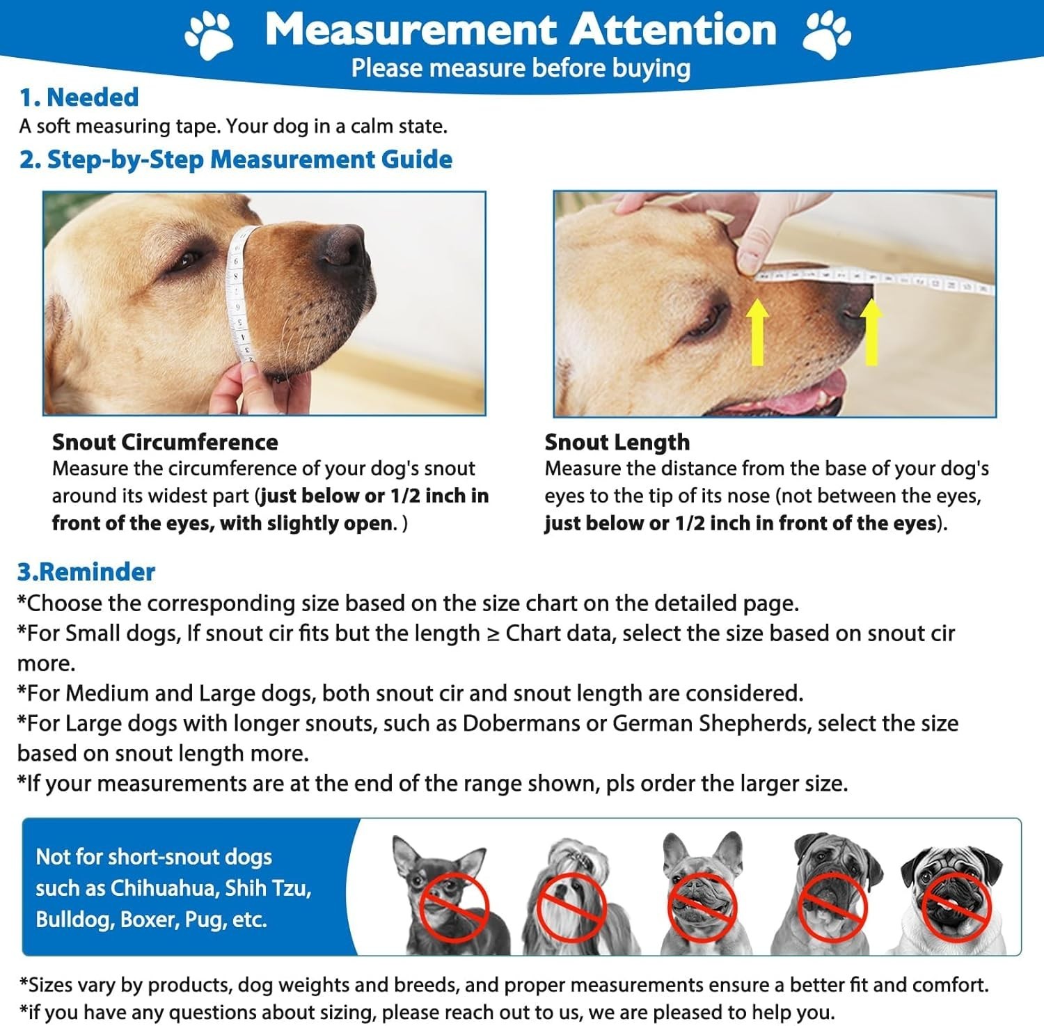 Dog Muzzle, Breathable Basket Muzzles for Small, Medium, Large and X-Large Ag...