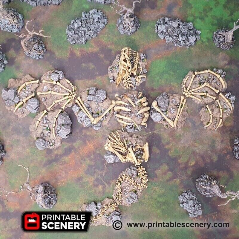 Dragon Graveyard Terrain, Scatter Terrain, Dungeon Master, Bone, (28mm)