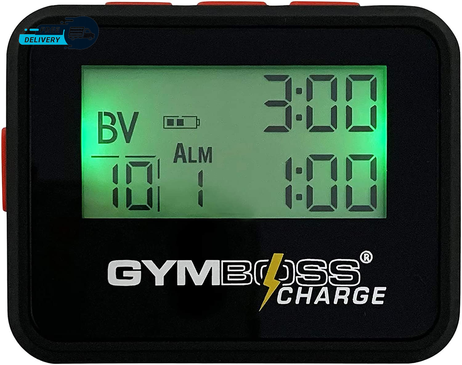Charge Interval Timer and Stopwatch Plastic	Black Red 2 Ounces