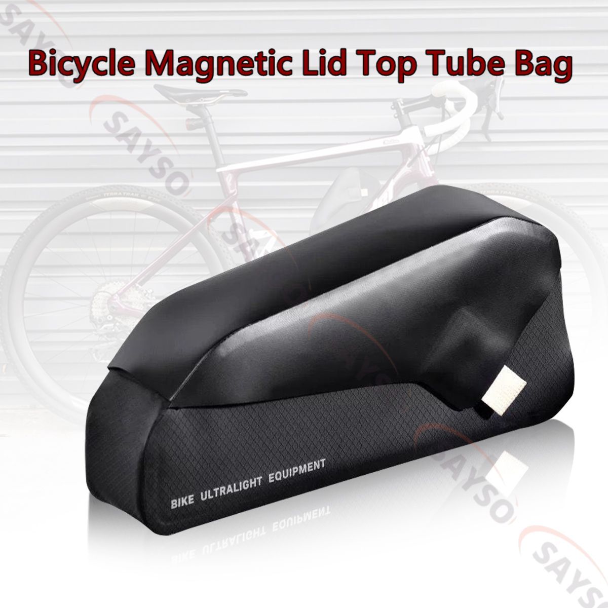 Waterproof Bike Top Tube Bag Bolt-on Tube Bag Bicycle Front Frame Bag Black 1.5L