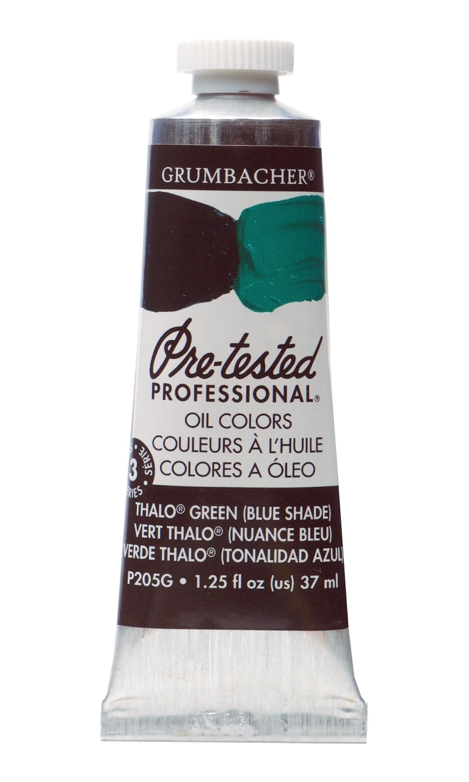 Grumbacher Pre-Tested Oil Paint, 37ml/1.25 Ounce, Thalo Green (Blue Shade) (P...