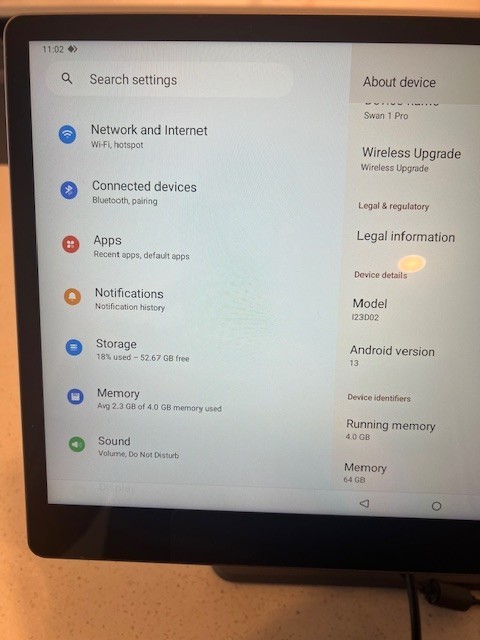 Desktop Swan 1 Pro Android Touch Screen w removable rear display