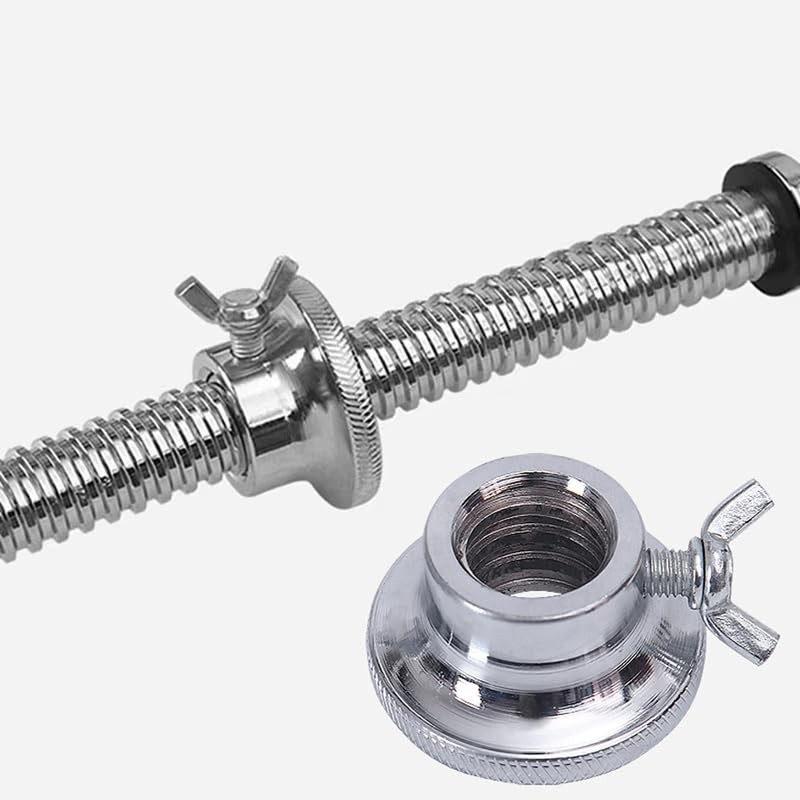 SquEqu 2 Pack Dumbbell Collars Spin Locking Nut with Safety Standard, Silver