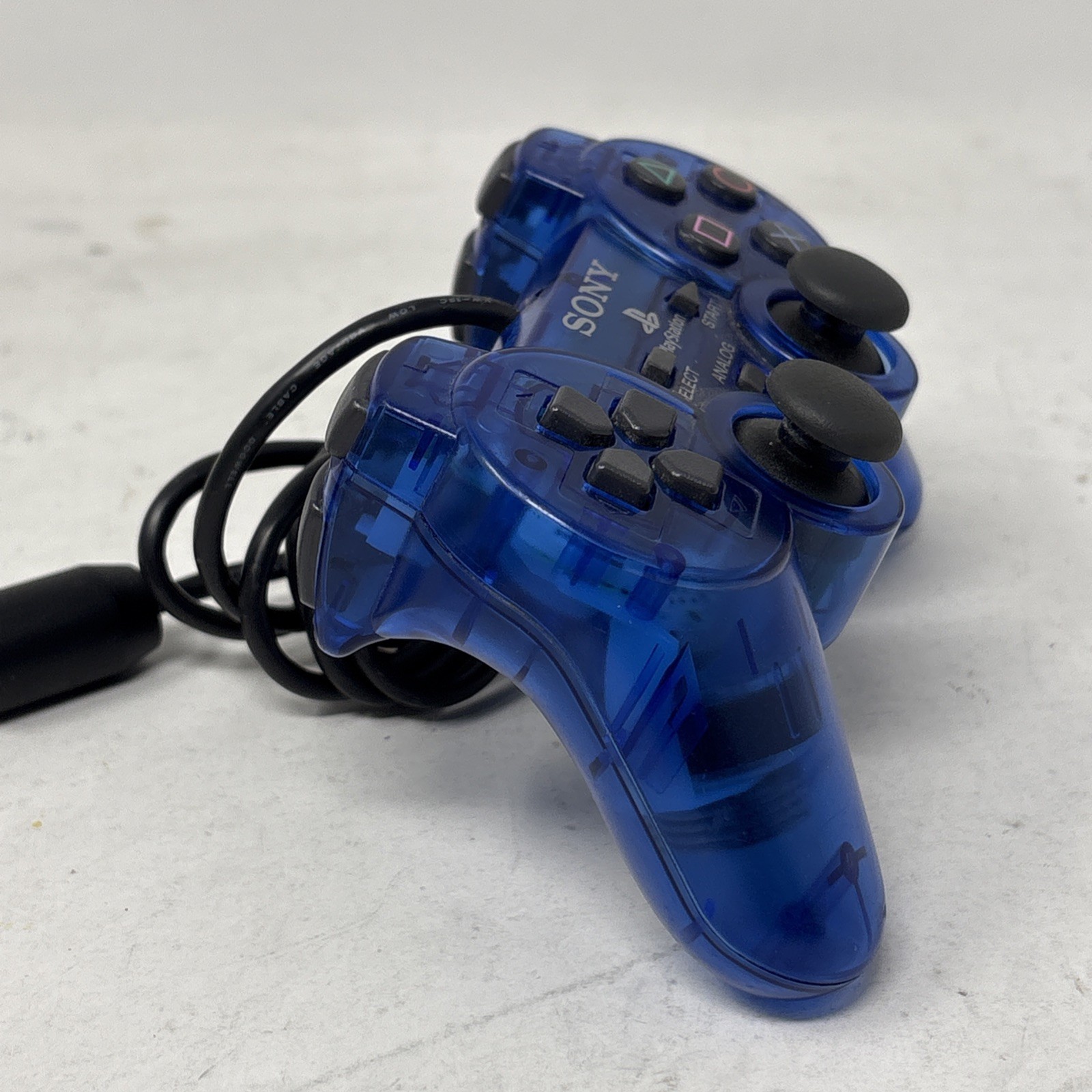 OEM Sony PlayStation 2 PS2 SCPH 10010 Dual Shock Ocean Blue Clear Controller b