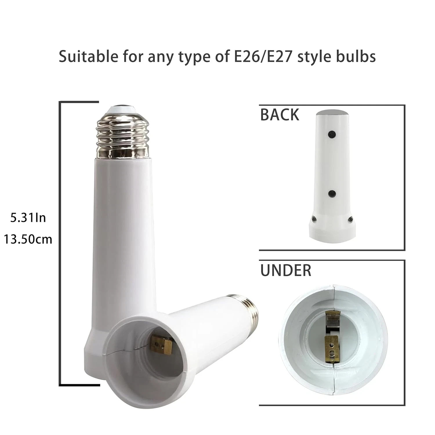 Light Socket Extender, E26/E27 Light Bulb Socket Extender Standard Medium Base,