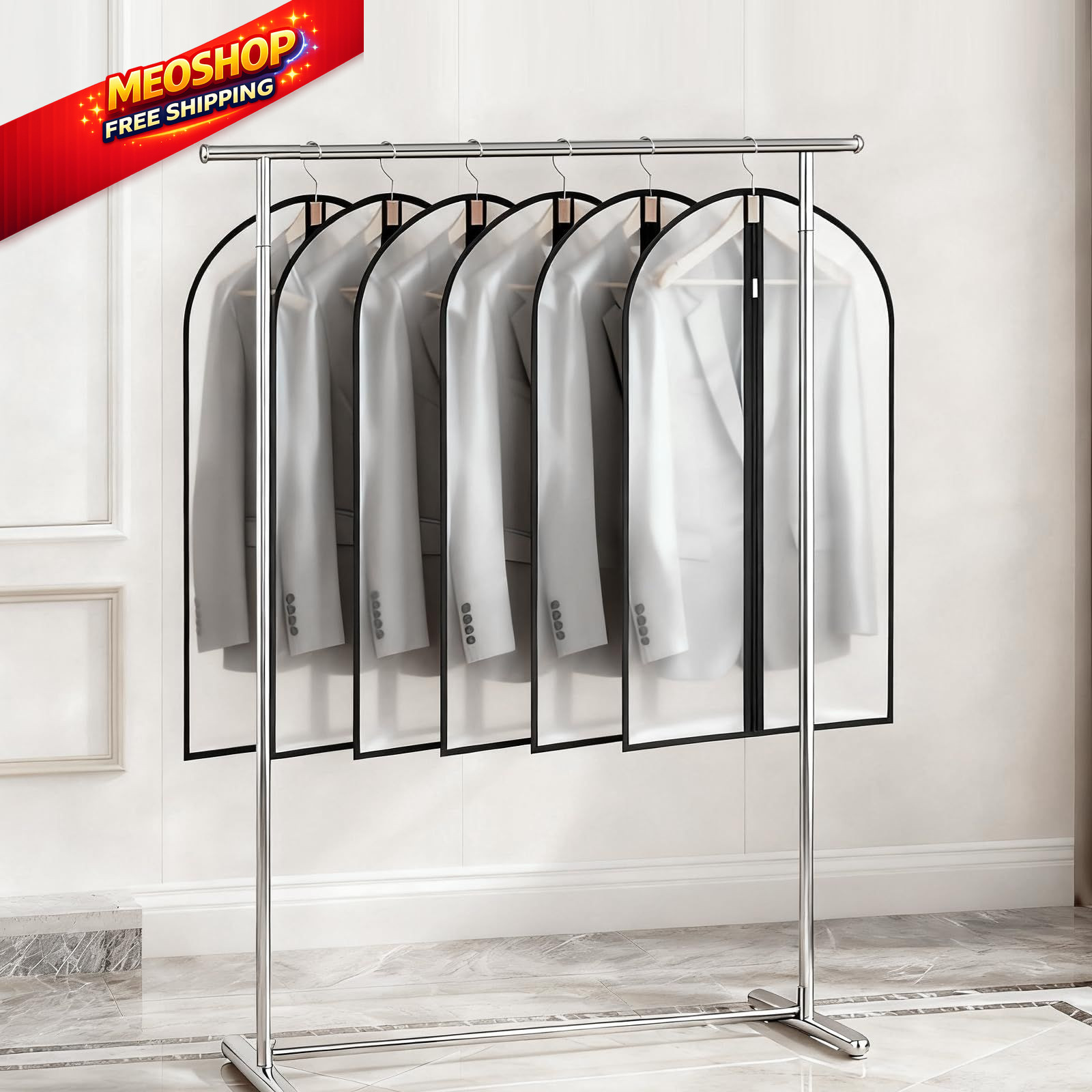 12 Pack Garment Bags 60 * 100cm, 40in PEVA Translucent 12Pcs: Clear