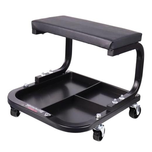 Rolling Creeper Garage/Shop Seat, Padded Rolling Workshop Stool with Tool Black