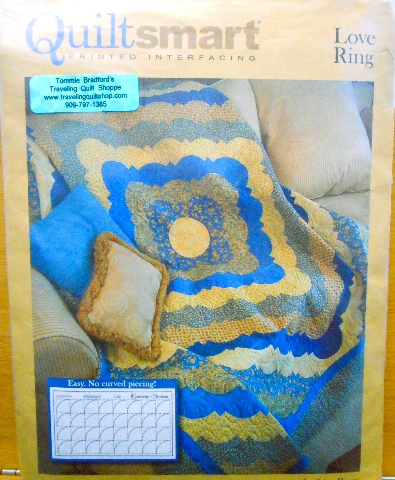 Quiltsmart Printed Interfacing Love Rings Makes Lap Size Quilt 8 Panels